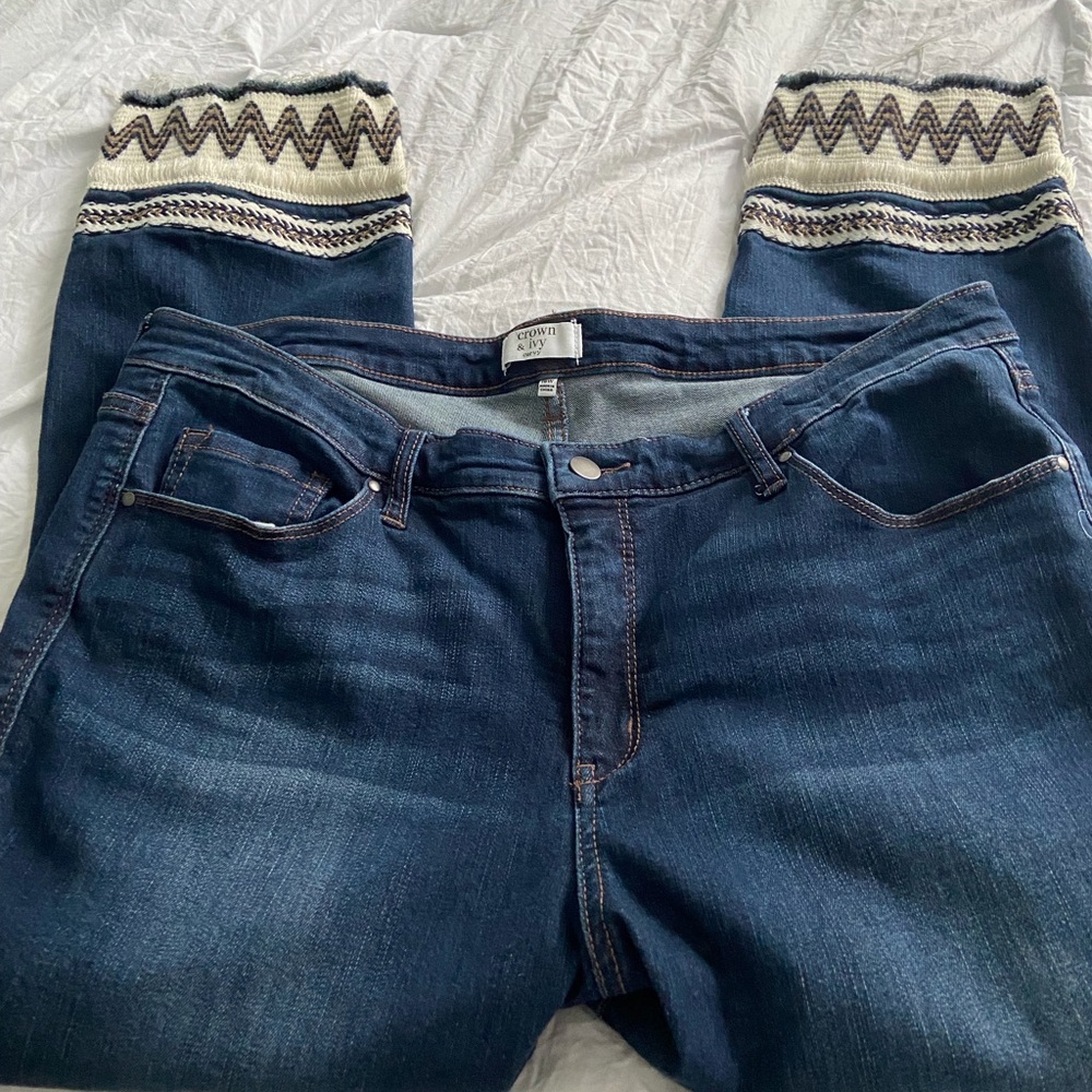Crown & Ivy Blue Jeggings with Stretch Fit 18W plus size